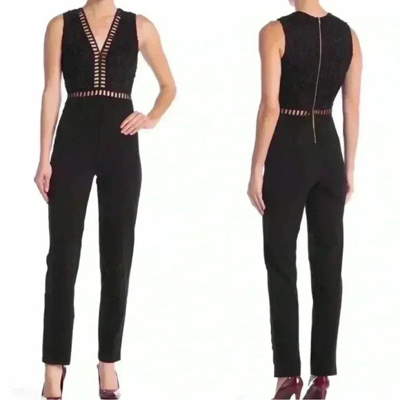LOVE X DESIGN Lace & Lattice Black Jumpsuit (NWT) B93 - Picture 8 of 11